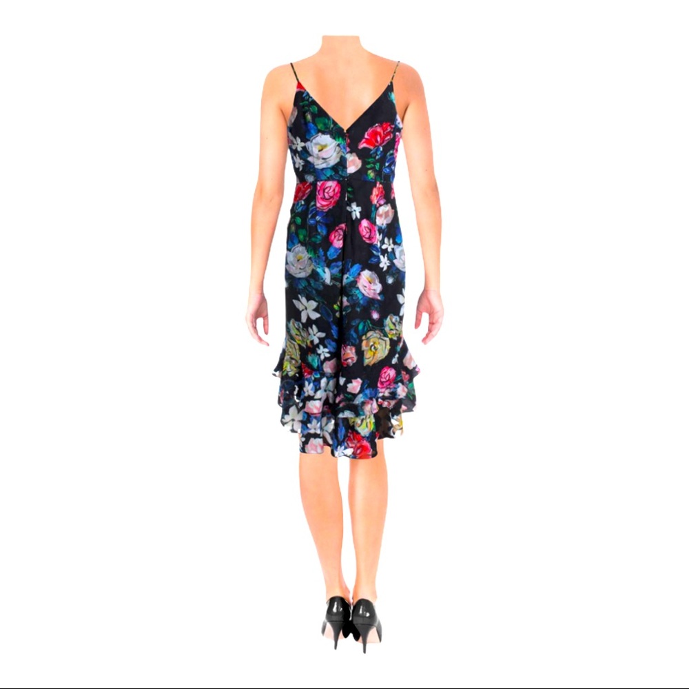 NWT Aidan Mattox Ruffled High/Low Cocktail Dress - Picture 2 of 12